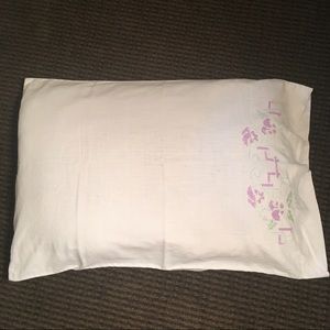 Antique White Cross Stitch Pillowcase Shabby Chic